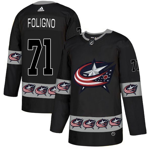 Men Columbus Blue Jackets #71 Foligno Black Adidas Fashion NHL Jersey->columbus blue jackets->NHL Jersey